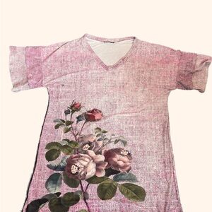 Floral Pink V-Neck Tunic